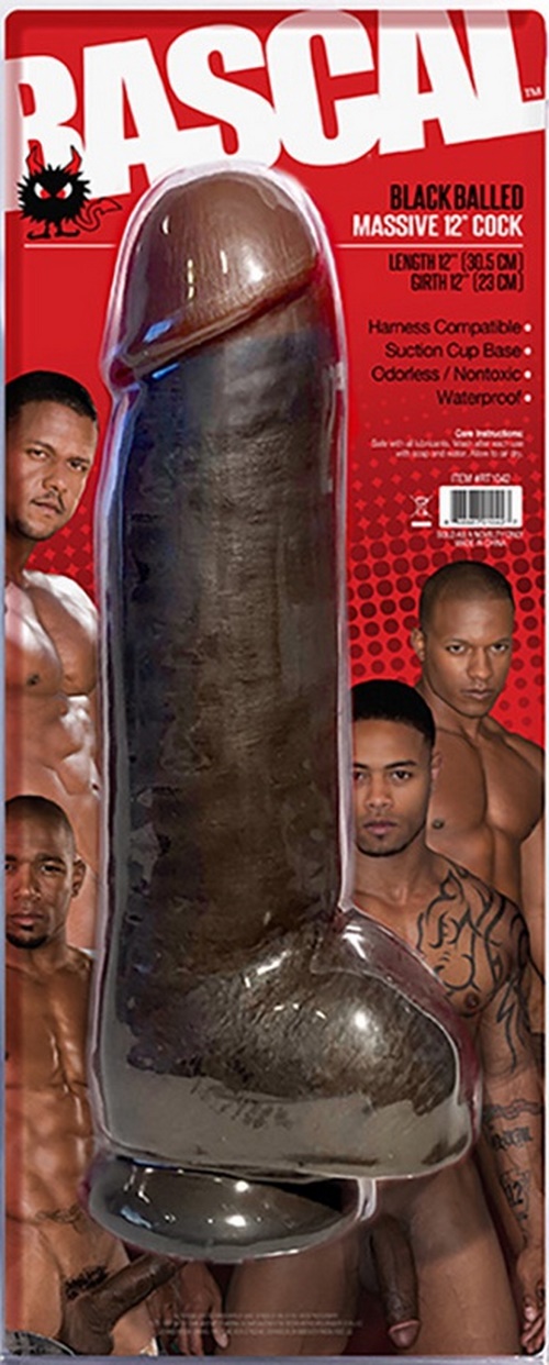 Chi chi Larue's Black Balled Realistic Dildo, 28/7,5